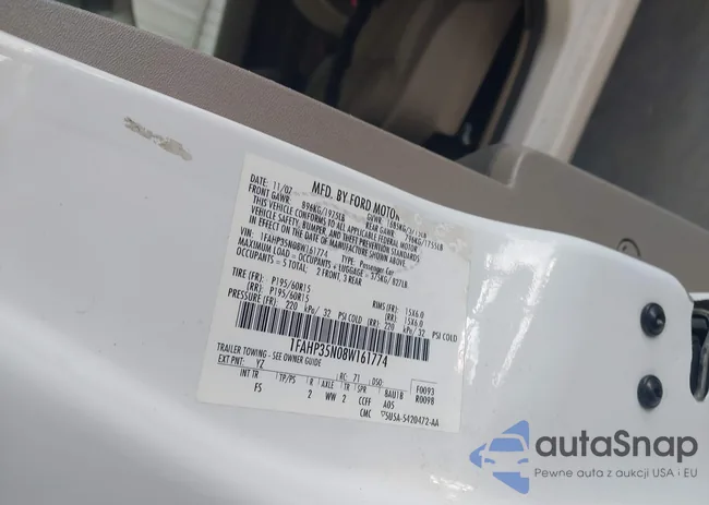 1FAHP35N08W161774: 43548584