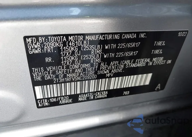 2T3H1RFV5NC209200: 43548631