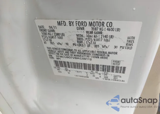 1FMCU9D72BKC09112: 43548679