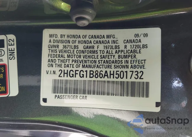 2HGFG1B86AH501732: 43548740