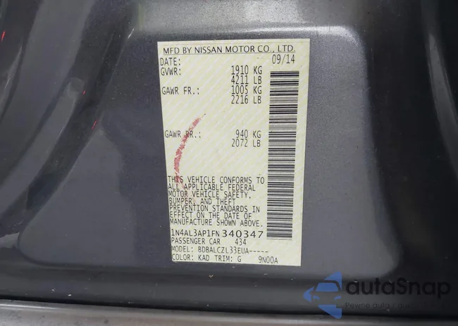 1N4AL3AP1FN340347: 43548821