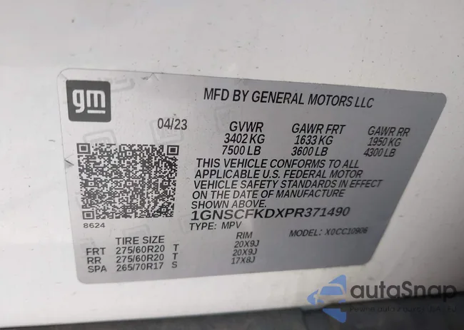 1GNSCFKDXPR371490: 43548090