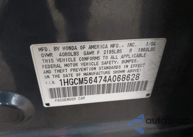 1HGCM56474A068628: 43549482