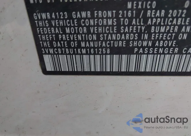 3VWCB7BU1KM161258: 43549513