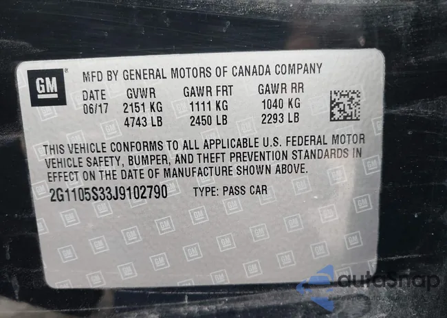 2G1105S33J9102790: 43549619