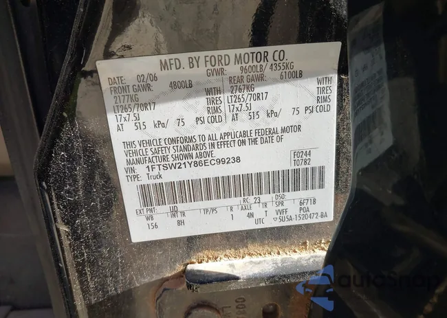 1FTSW21Y86EC99238: 43549644