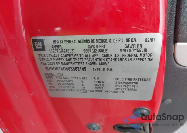 3GNDA13D58S562149: 43549830