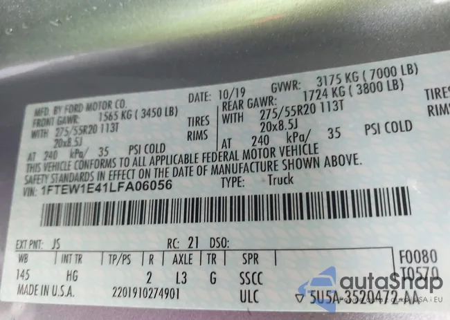 1FTEW1E41LFA06056: 43549867