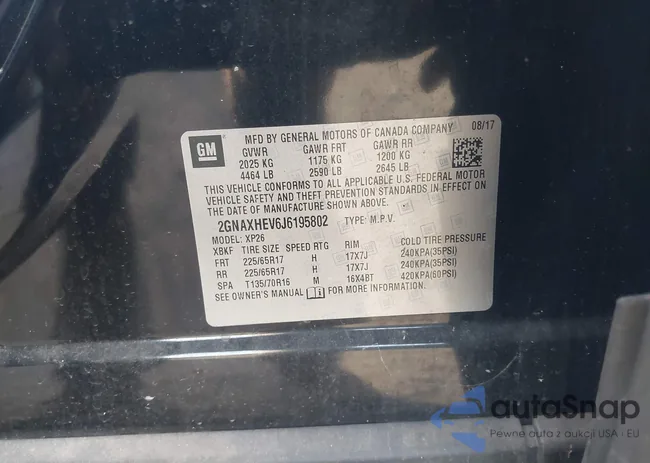 2GNAXHEV6J6195802: 43549075