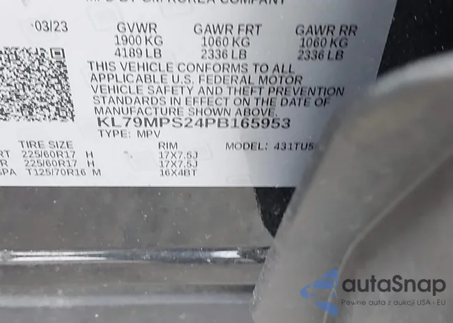 KL79MPS24PB165953: 43549079