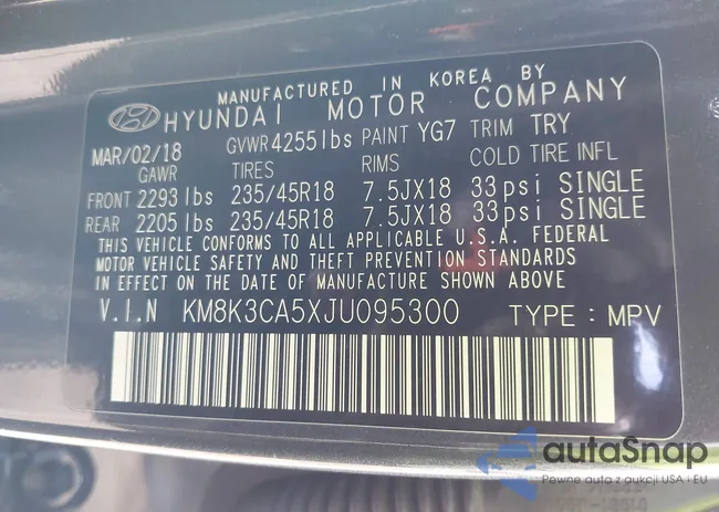 KM8K3CA5XJU095300: 43549093