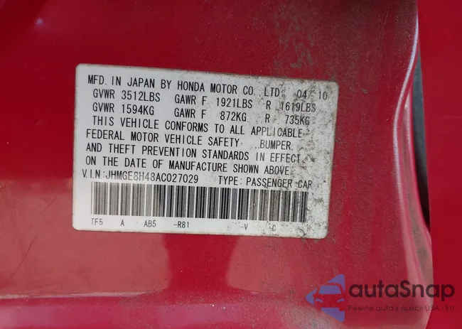 JHMGE8H48AC027029: 43549181