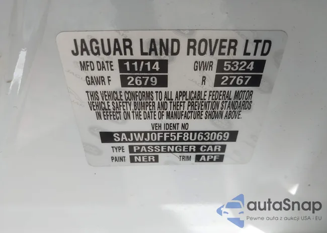 SAJWJ0FF5F8U63069: 43549239