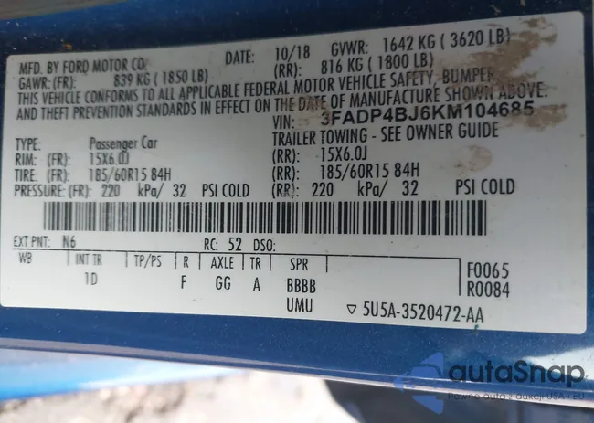 3FADP4BJ6KM104685: 43549266