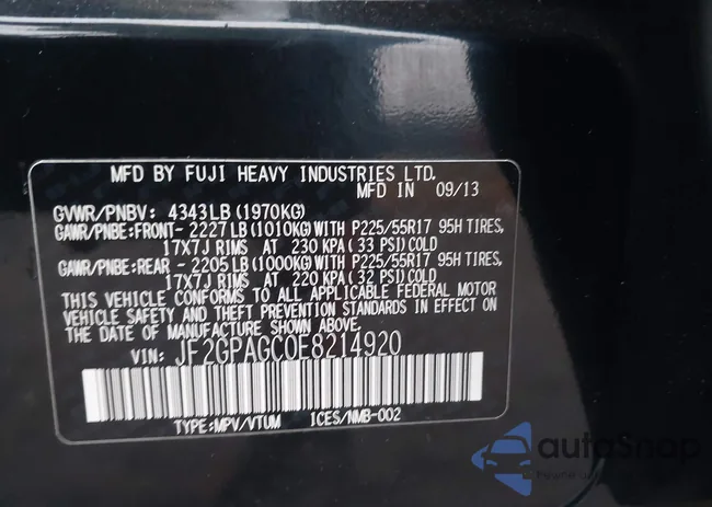 JF2GPAGC0E8214920: 43549267