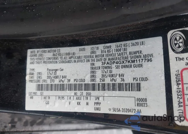 3FADP4GX7KM117796: 43550487