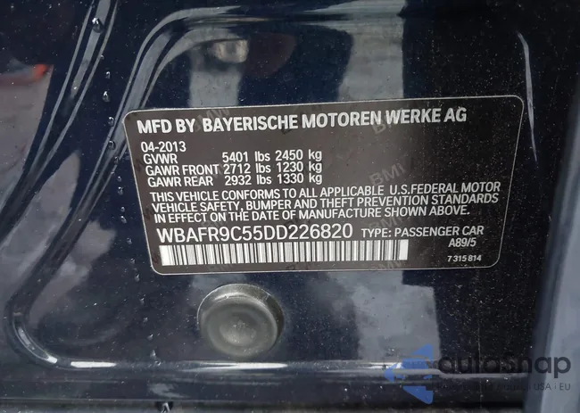 WBAFR9C55DD226820: 43550568