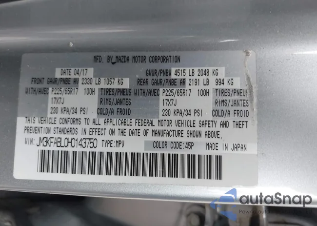 JM3KFABL0H0143750: 43550619