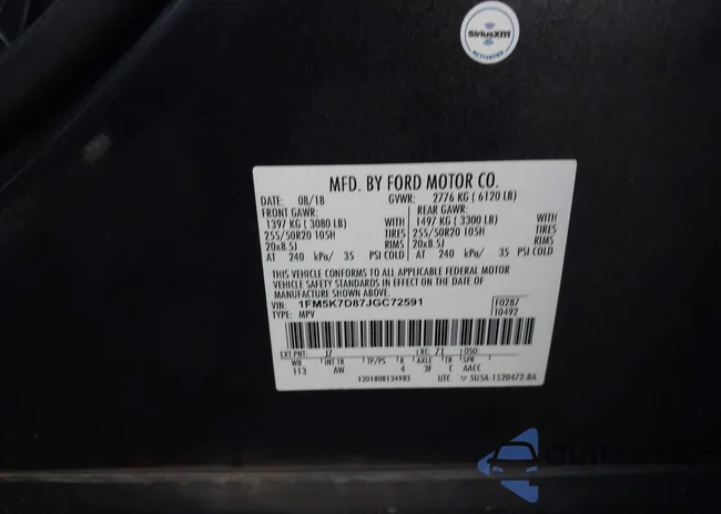 1FM5K7D87JGC72591: 43550655