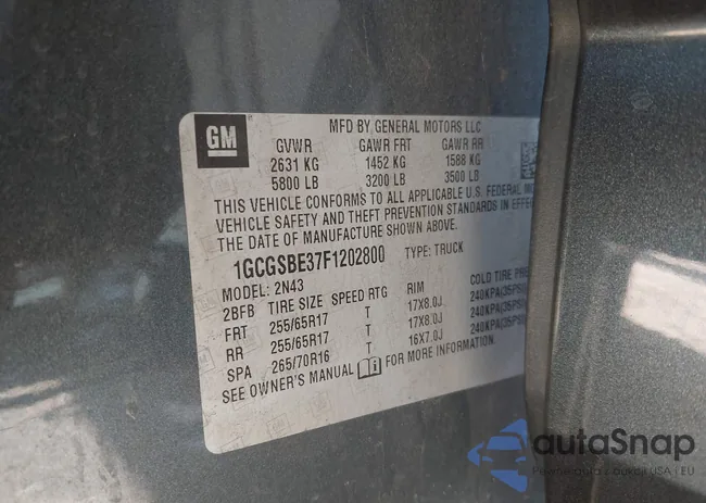 1GCGSBE37F1202800: 43550663