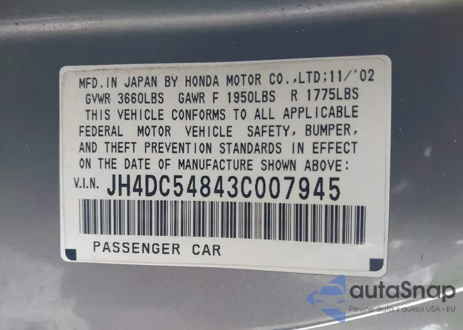 JH4DC54843C007945: 43550779