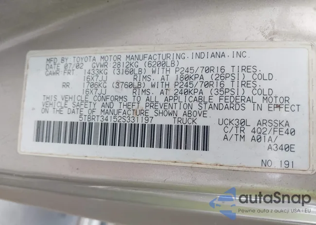 5TBRT34152S331197: 43550869