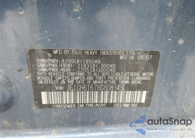 JF1GH61678G808349: 43550895