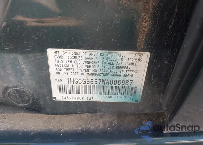 1HGCG5657WA006987: 43550146
