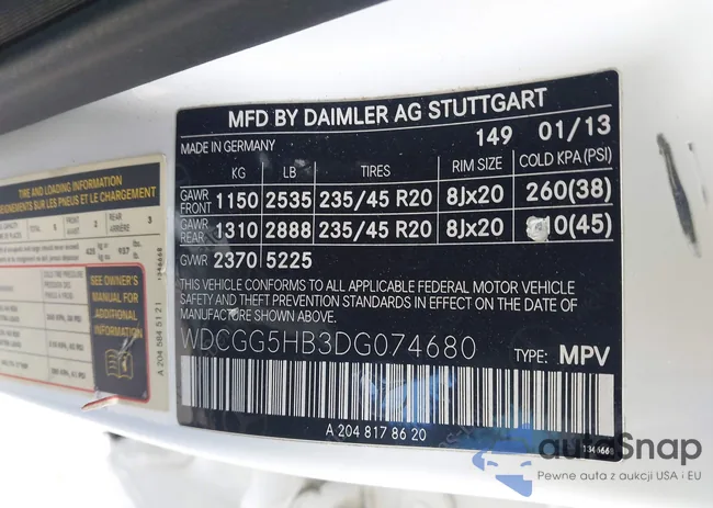 WDCGG5HB3DG074680: 43550159