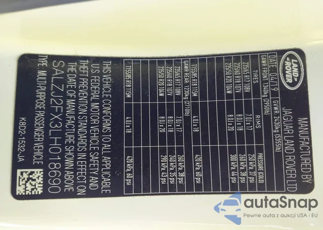 SALZJ2FX3LH018690: 43550171