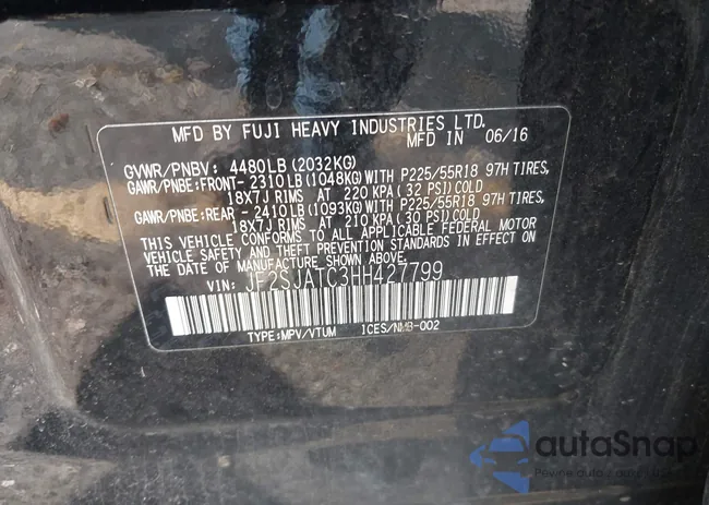 JF2SJATC3HH427799: 43550183