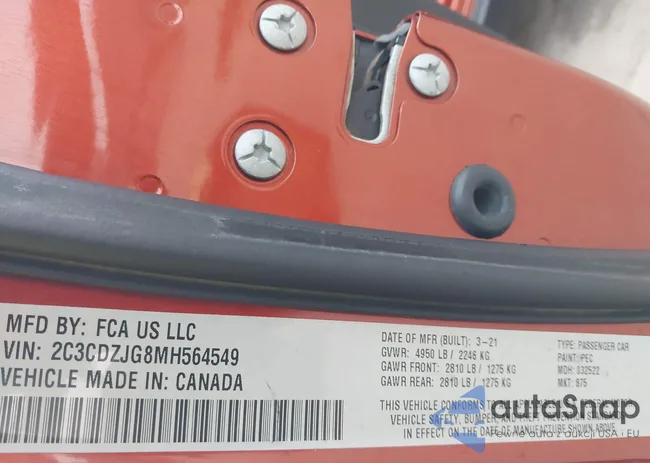 2C3CDZJG8MH564549: 43550264