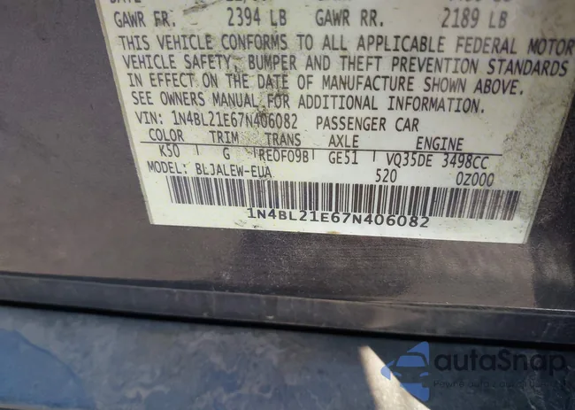 1N4BL21E67N406082: 43550301