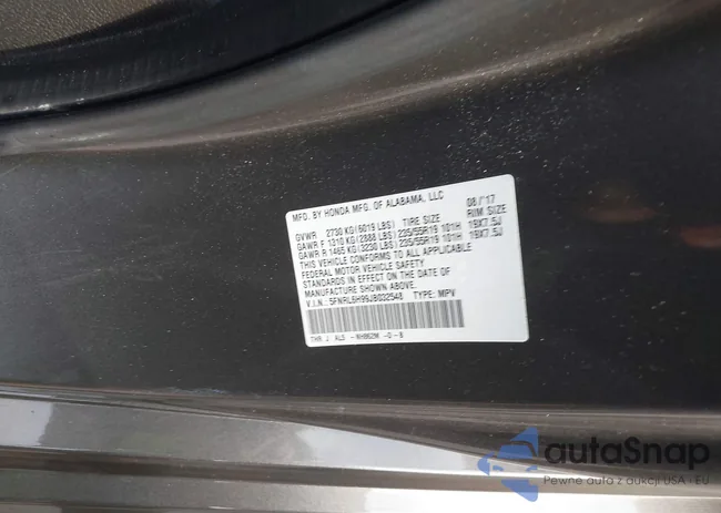 5FNRL6H99JB032548: 43550347