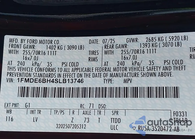 1FMDE6BH4SLB13746: 43551433