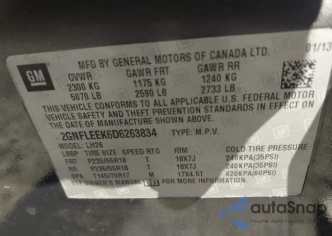 2GNFLEEK6D6263834: 43551544