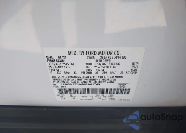 1FMSK7DH4MGA81749: 43550966