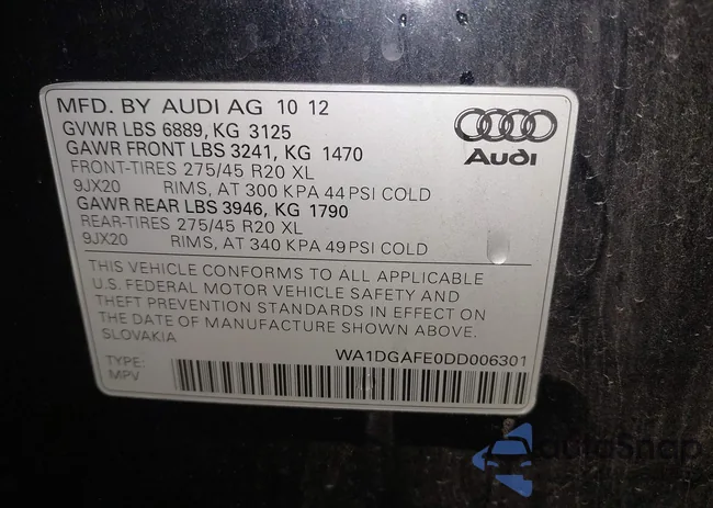 WA1DGAFE0DD006301: 43551161