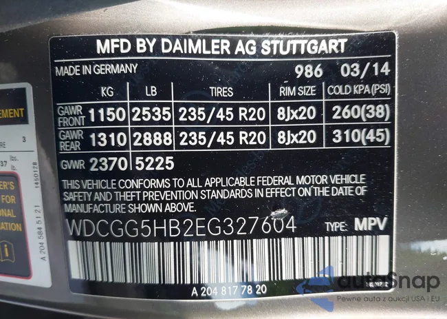 WDCGG5HB2EG327604: 43551166