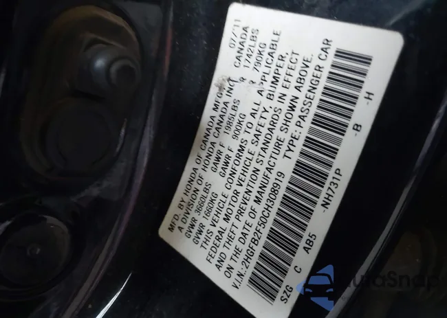 2HGFB2F50CH308919: 43551219