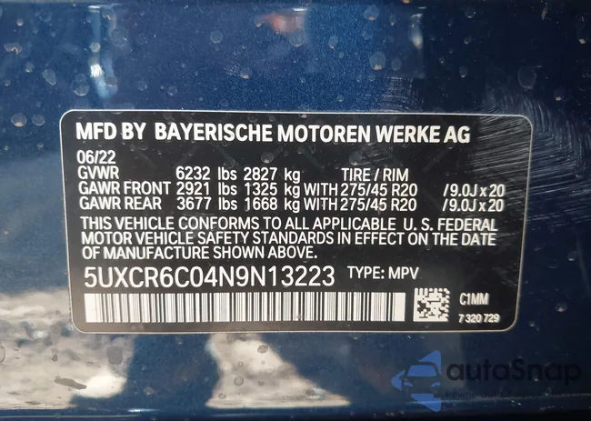 5UXCR6C04N9N13223: 43551274