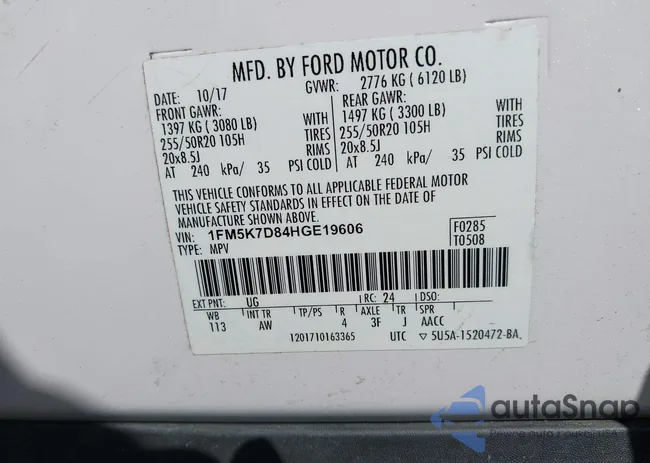 1FM5K7D84HGE19606: 43551348