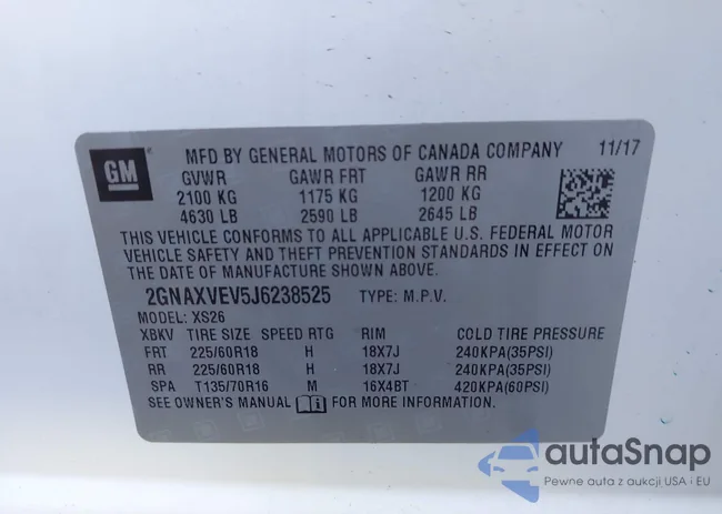 2GNAXVEV5J6238525: 43552376