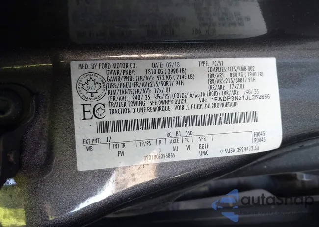 1FADP3N21JL262656: 43552399