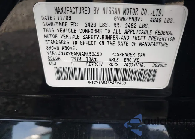 JN1CV6AR4AM452450: 43552456