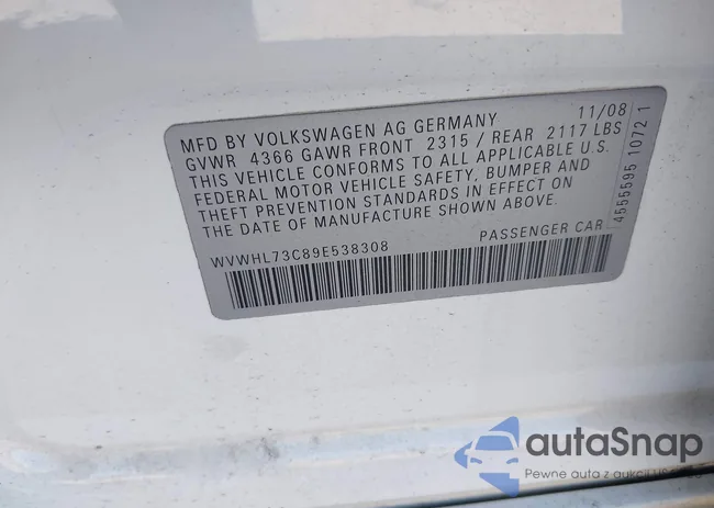 WVWHL73C89E538308: 43552461