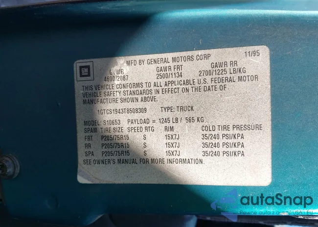 1GTCS1943T8508309: 43552472