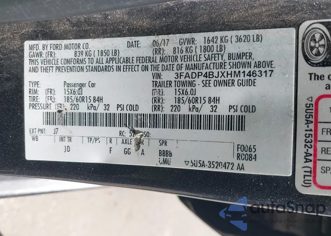 3FADP4BJXHM146317: 43552558