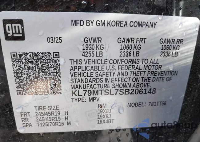 KL79MTSL7SB206148: 43552564