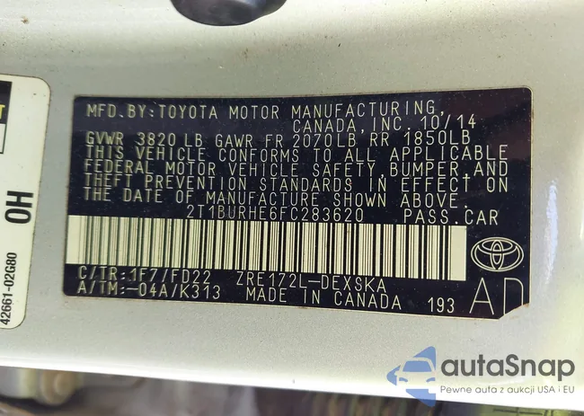 2T1BURHE6FC283620: 43552578